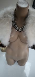 OASIS White Real Turkey Feather Bolero - Free Size - Rrp 60 (New)