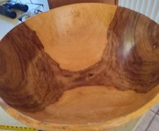 LARGE Unique handmade | turned wooden bow 36 X 14 CM.