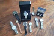 Selection of watches and sterling silver cufflinks