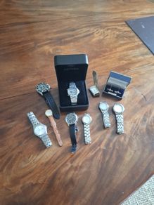 Selection of watches and  silver cufflinks
