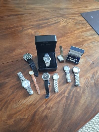 Selection of watches and  silver cufflinks