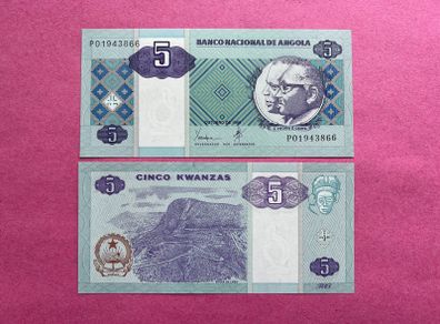 Angola. 5 Kwanzas 1999 Pick  144a.  ( Uncirculated )