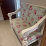 Vintage Solid Timber Pub Bench  Reupholstered & Painted Image 3