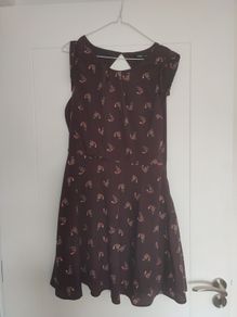 deep purple fox print dress