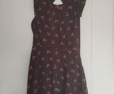 deep purple fox print dress