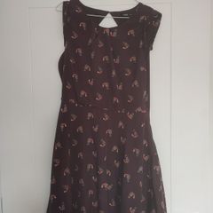 deep purple fox print dress