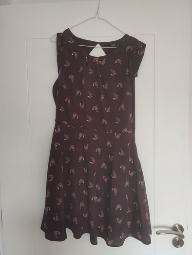 deep purple fox print dress