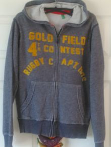 Benetton boys hoodie grey blue 11 years