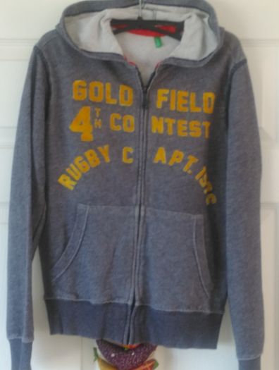 Benetton boys hoodie grey blue 11 years