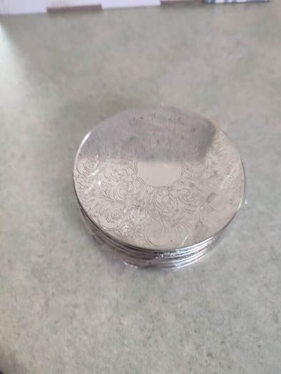 Set of 6 Silver plated Coasters