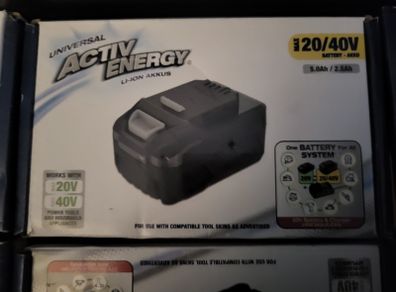 Heavy duty battery and works on all Ferex tools  activ energy 20-40v baterry