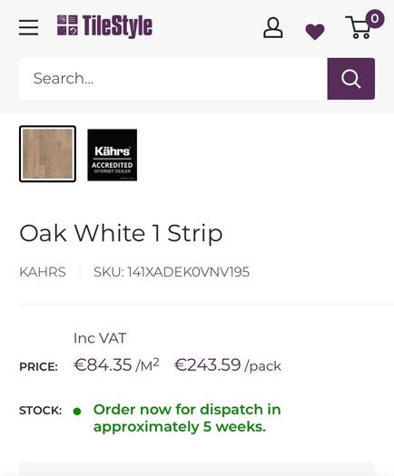 5.78 m2 of wood floor Oak White - Matt Lacquered