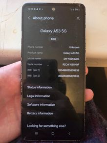 Used unlocked Samsung Galaxy A53 5G Dual SIM (6GB+128GB), Awesome Blac SM-A536B/DS