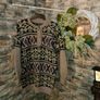 Vintage Unisex Heavy Knit Wool Sweater  Cream with a green and purple design  Men's Size Medium Image 3