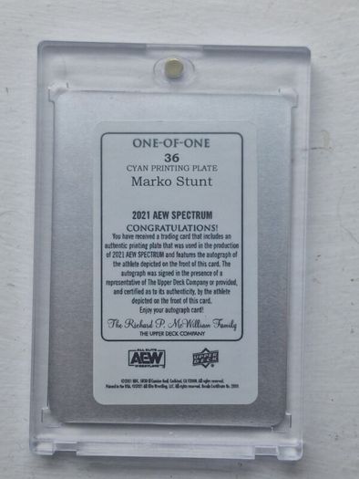 AEW 1 of 1 trading card - Marko Stunt Cyan Printing Plate