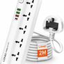 LDNIO SC5415 Surge Fast charging Power Strip with 5 Ac Outlets & 4USB Charging Ports 2m Extension PD power Soket - White Image 6