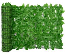 Balcony Privacy Screen with Green Leaves 600x75 cm