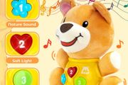 Baby Musical Toys for 6-12 Months, Interactive Bear Plush Toys Sound Toys with Light Up, Baby Sensory Toys for 1 2 3 Year Old Boys Girls, Learning Tummy Time Toys for 1st Birthday Gifts