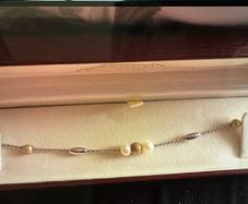 silver bracelet with pearls