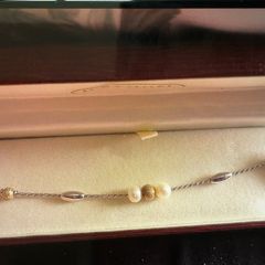silver bracelet with pearls