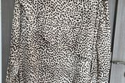Animal print blouse - cream and black