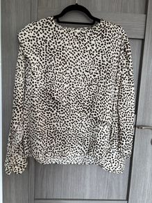 Animal print blouse - cream and black