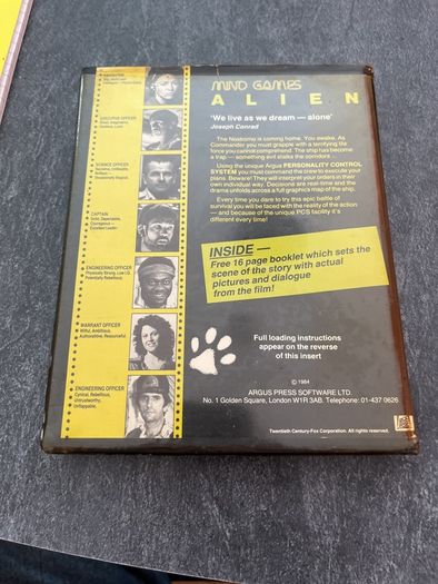 Rare Alien (1984) C64 Commodore 64 Game - Mind Games / Argus Press (CIB Clamshell)