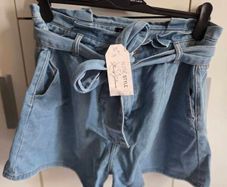 In The Style Denim Paper Bag Shorts Size 14