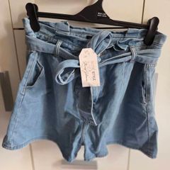 In The Style Denim Paper Bag Shorts Size 14