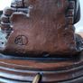 Vintage resin table lamp (kids bathing a dog) bronze finish 31cm height Image 9