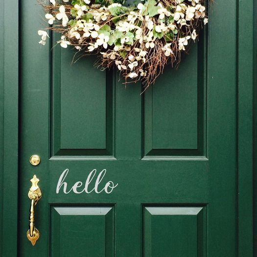 Hello Decal, Hello Sticker, Hello Front Door Decal, Hello, Hello Window Sticker, Window Decal, Car Decal, Car Sticker, Lettering, Outdoor Decal, Hello Greetings Door Decal, Porch Decal