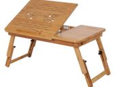 1Pc Adjustable Table Bamboo Computer Desk Rack Shelf Dormitory Bed Lap Desk Portable Exquisite Book Reading Tray Stand Table
