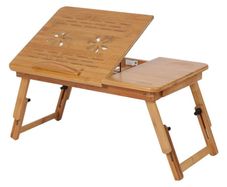 1Pc Adjustable Table Bamboo Computer Desk Rack Shelf Dormitory Bed Lap Desk Portable Exquisite Book Reading Tray Stand Table