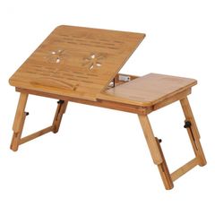 1Pc Adjustable Table Bamboo Computer Desk Rack Shelf Dormitory Bed Lap Desk Portable Exquisite Book Reading Tray Stand Table