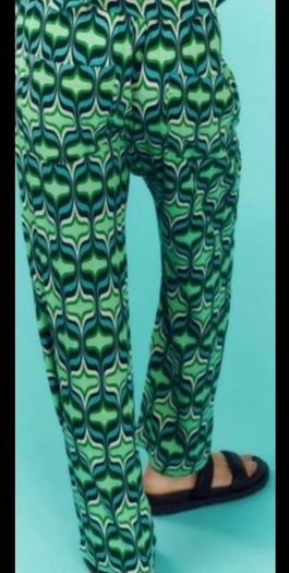 Fab Zara Bloggers Insta Famous Green Printed Co Ord Set Shirt and Wide Leg Trousers