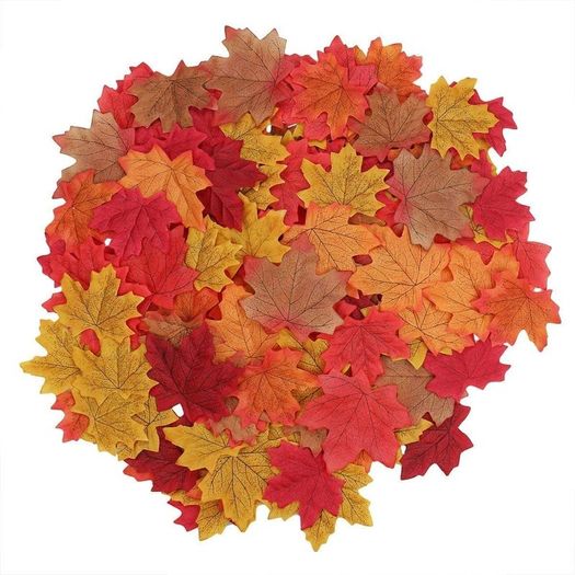 150pcs Artificial Autumn Fall Maple Leaves Autumn Colors - Great Autumn Table Scatters for Fall Weddings & Autumn Parties