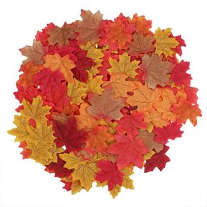 150pcs Artificial Autumn Fall Maple Leaves Autumn Colors - Great Autumn Table Scatters for Fall Weddings & Autumn Parties