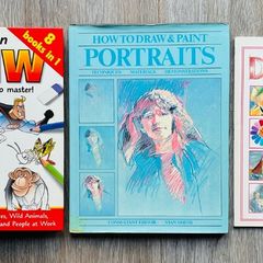 Bundle of 3 Art & Drawing Books (You Can Draw, Portraits, Usborne Guide)