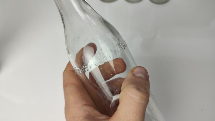 329 - Set of 5 Vintage Clear Glass Collectible Decorative Mineral Water Bottles