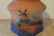 1930s handpainted opaline light shade