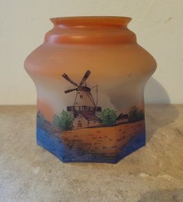1930s handpainted opaline light shade