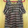 RI Metallic Threads Striped Cold Shoulder Top New       Missoni-like Image 9