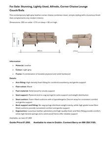 Alfredo light grey leather corner chaise sofa