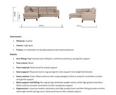 Alfredo light grey leather corner chaise sofa