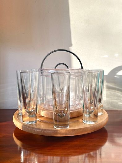 Vintage 80's Bodum Designer Double Wall Ice Bucket, Danish, Acrylic, "Shiro"