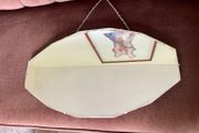 Petite Oval Bevelled Early 20th Century Frameless Mirror with Original Chain