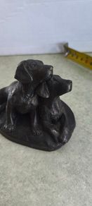 Small Cold Cast Bronze Sculpture Of Two Labrador Pups