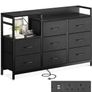 Black Chest of Drawers Bedroom, Contains 2 USB & 2 AC Ports Sockets Image 8