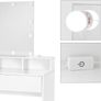 Dressing Table with LED Lighting, Dressing Table with Stool, Mirror, 2 Drawers, 80 x 40 x 140 cm, Image 2