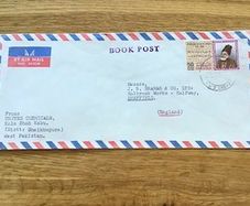 Air mail envelope cover with Pakistan stamp